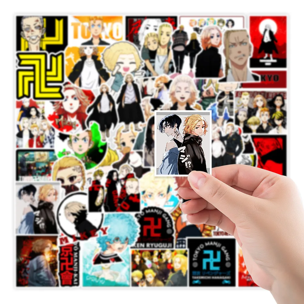 

50PCS Pack Anime Tokyo Revengers Stickers Kawaii Kpop Aesthetic Manga Graffiti for iPhone Car Laptop Bike DIY Deco Sticker Toys