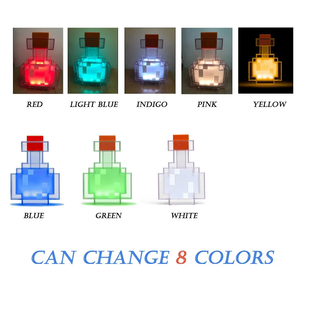 Меняющая цвет флакон Potion подсвечивается и переключается между 8 различными
