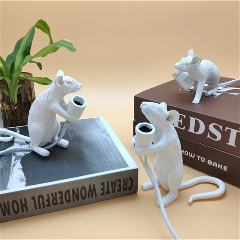 Скандинавская полимерная лампа в виде мыши ночники крысы настольные лампы милой