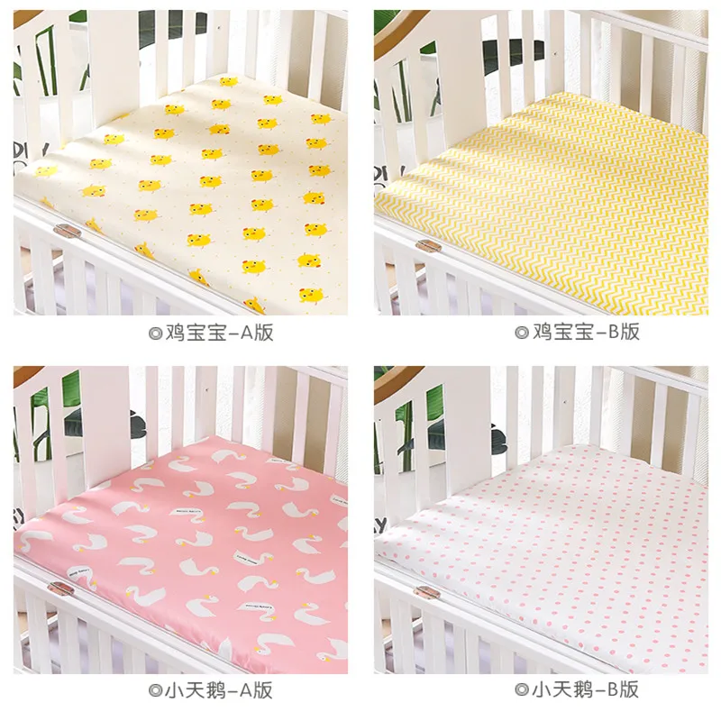 Детская кроватка оснащена лист 100% хлопок кровать для новорожденных Лен Набор
