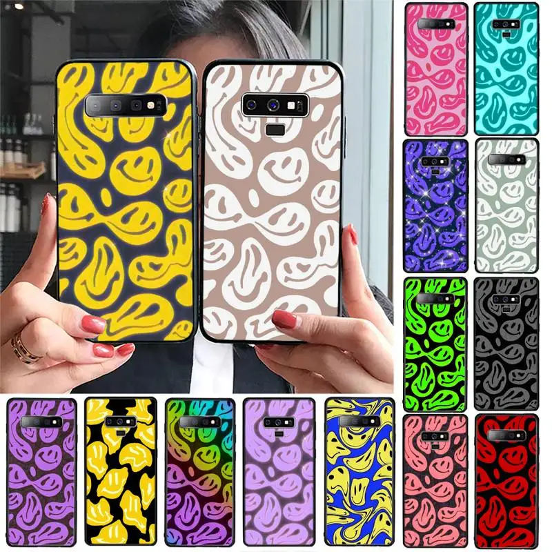 

Cute Funny Trippy Smiley Face Phone Case For Samsung Galaxy S20 S10 Plus S10E S5 S6 S7edge S8 S9 S9Plus S10lite 2020