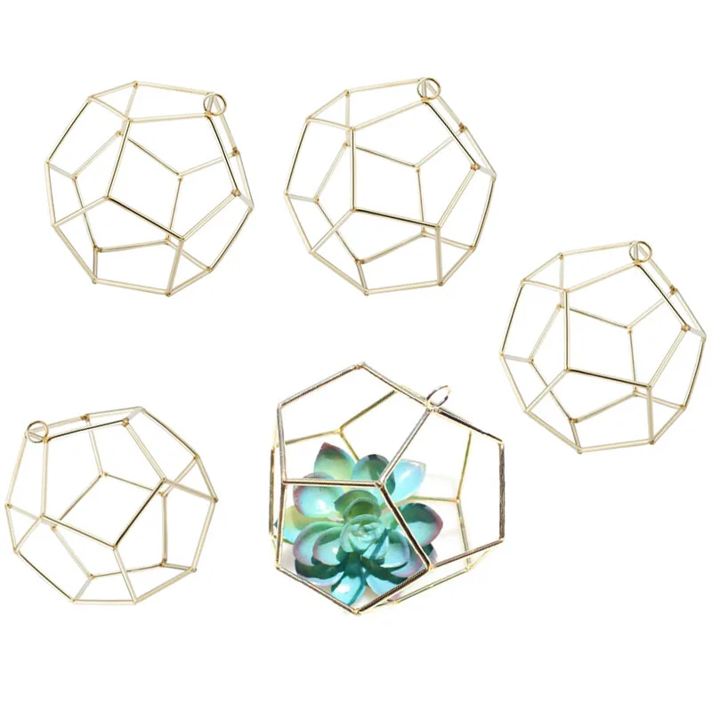 

5 Packs Air Plant Holder Metal Himmeli Decor Modern Geometric Planter Hanging Airplants Rack Tillandsia Hanger Stand