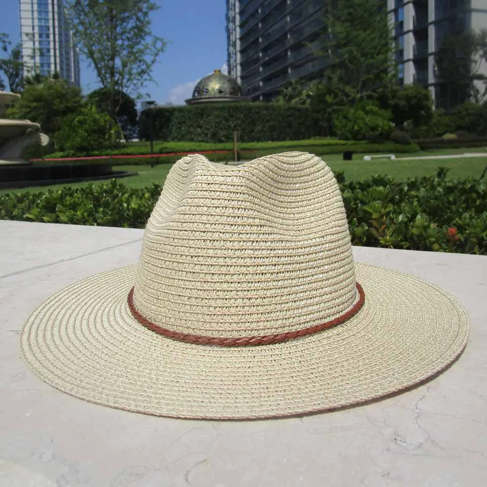 Летняя универсальная модная бежевая Джаз Кепка с кисточками Пляжная соломенная