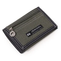 canvas short trifold mens boys wallets purse with coin pocket fashion students leisure money folder