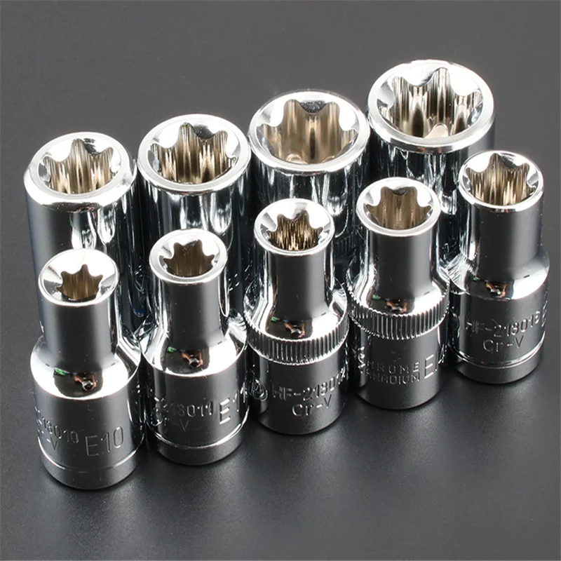 

2021 Newest Flower Sleeve Metric E-type Star-shaped 6-point Plum Blossom Socket Head Dafei Zhongfei Xiaofei Auto Repair Tools