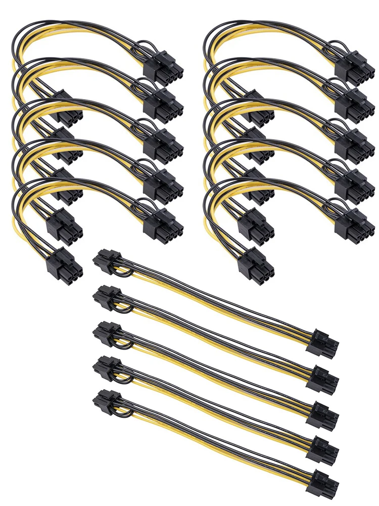 

6 Pin PCI Express to Dual PCIE 8 (6+2) Pin Power Cable 20/50cm Motherboard Graphics Card PCI-E GPU Power Data Cable Splitter
