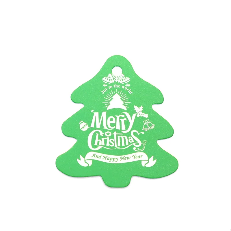 Green christmas tree 50 шт. Рождественская звезда тег Санта Клаус бирки крафт-бумага карты тег конфеты мешок украшения Рождество год подарок посылка оформление бирок - Цвет: Green christmas tree