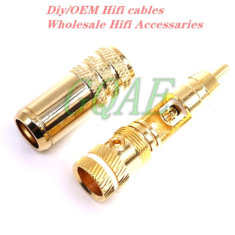 Hi-Fi позолоченный RCA штекер Hi-end паяльный аудиокабель сделай сам Интерконнектор