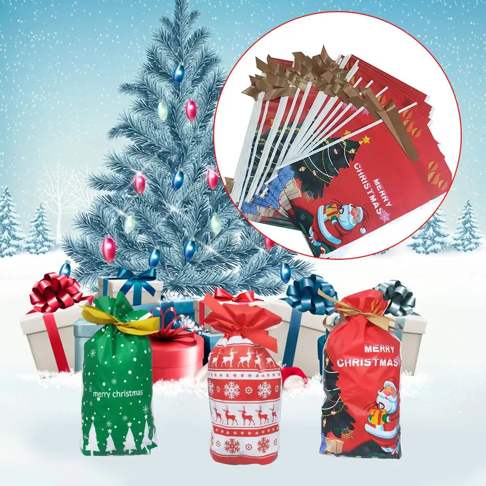 Новый год 50 шт в наборе рождественские конфеты сумка с ленты принтом