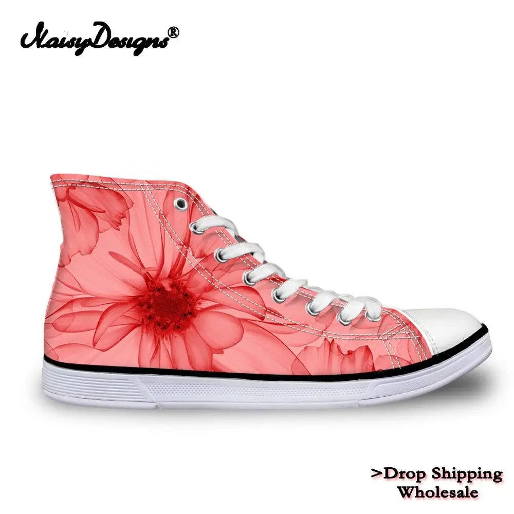 Женские кроссовки летние парусиновые туфли с высоким берцем и цветным узором