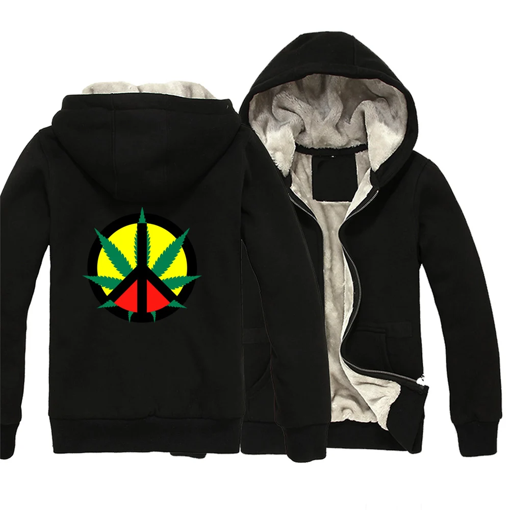 

Конопляный знак мира, Jamaica Reggae Regge Rasta Leaf, красный, желтый, зеленый, женские парки для девушек, пальто на молнии с бархатной подкладкой ZIIART