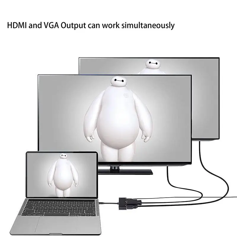 5 в 1 USB C к HDMI адаптер 4K Type-C HDMI/VGA/аудио/USB 3 0 порт + (PD) конвертер для ноутбука Macbook |