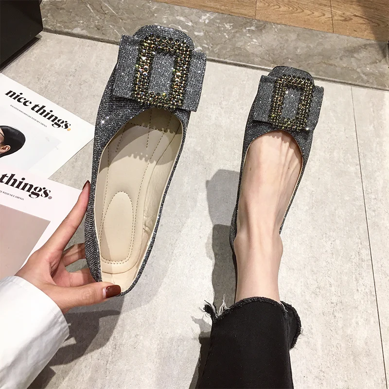 Женская обувь Новинка 2020 года с квадратным носком на плоской подошве Бабушкины