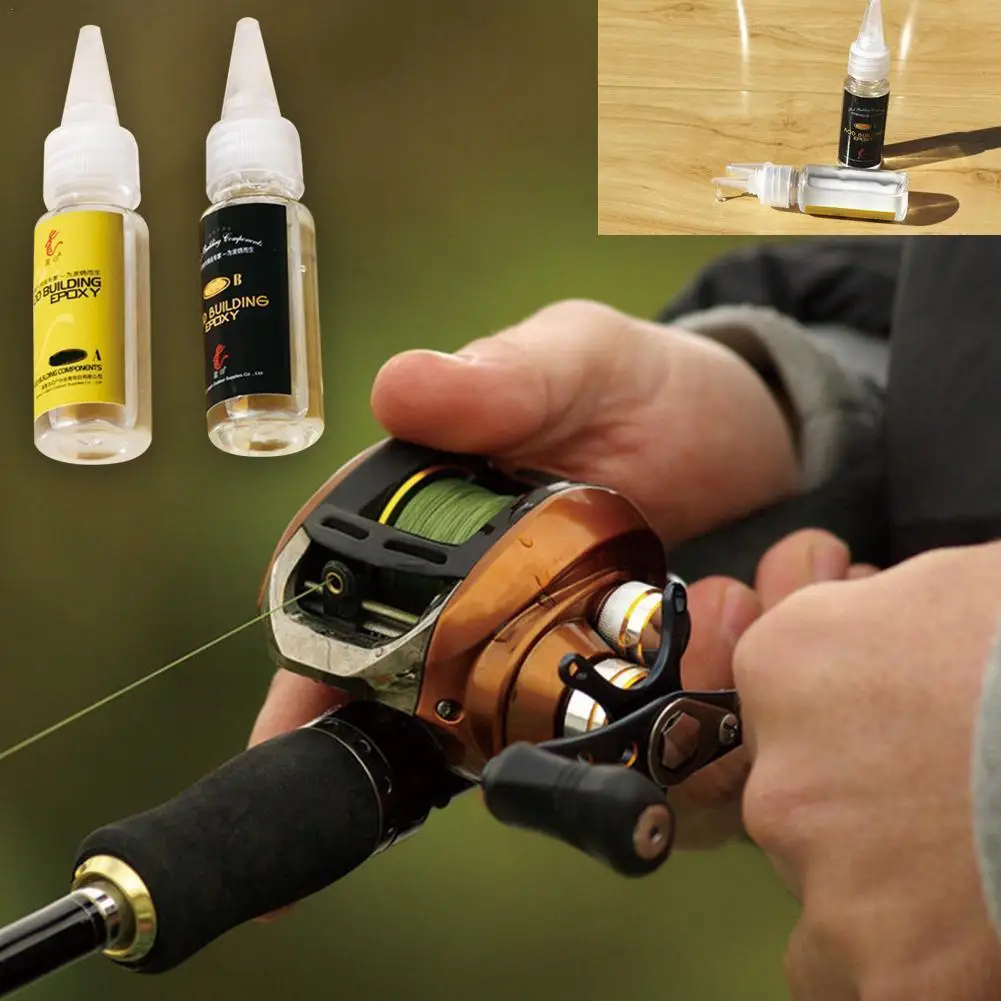 

2Pcs Fishing Rod Epoxy Resin AB Glue DIY Repair Guide Ring Card Seat Tie Ring Special Glue Transparent Fishing Rod Paint