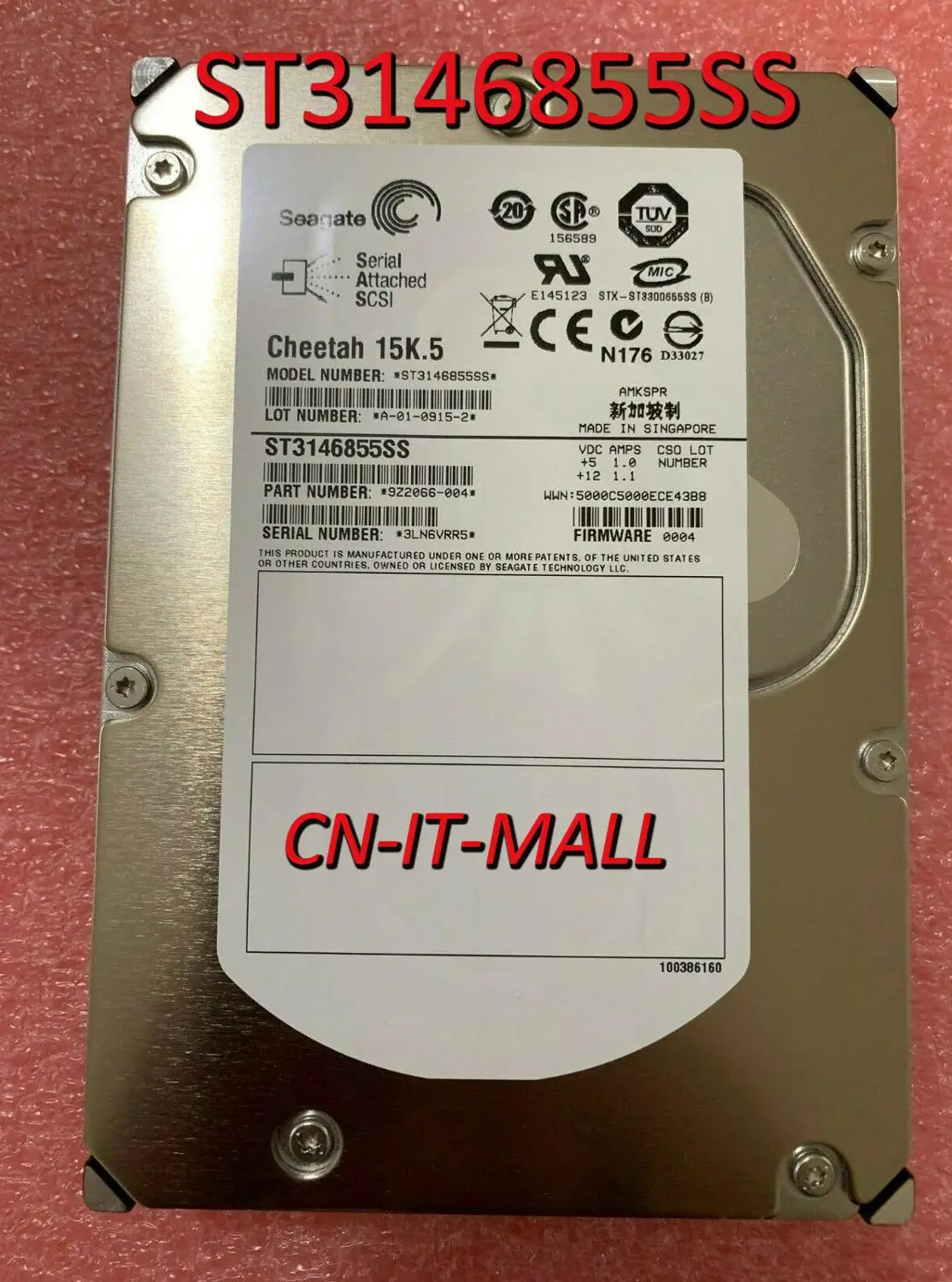 

Seagate Cheetah 15K.5 ST3146855SS 146GB 15000 RPM 16MB Cache SAS 3Gb/s 3.5" Internal Hard Drive