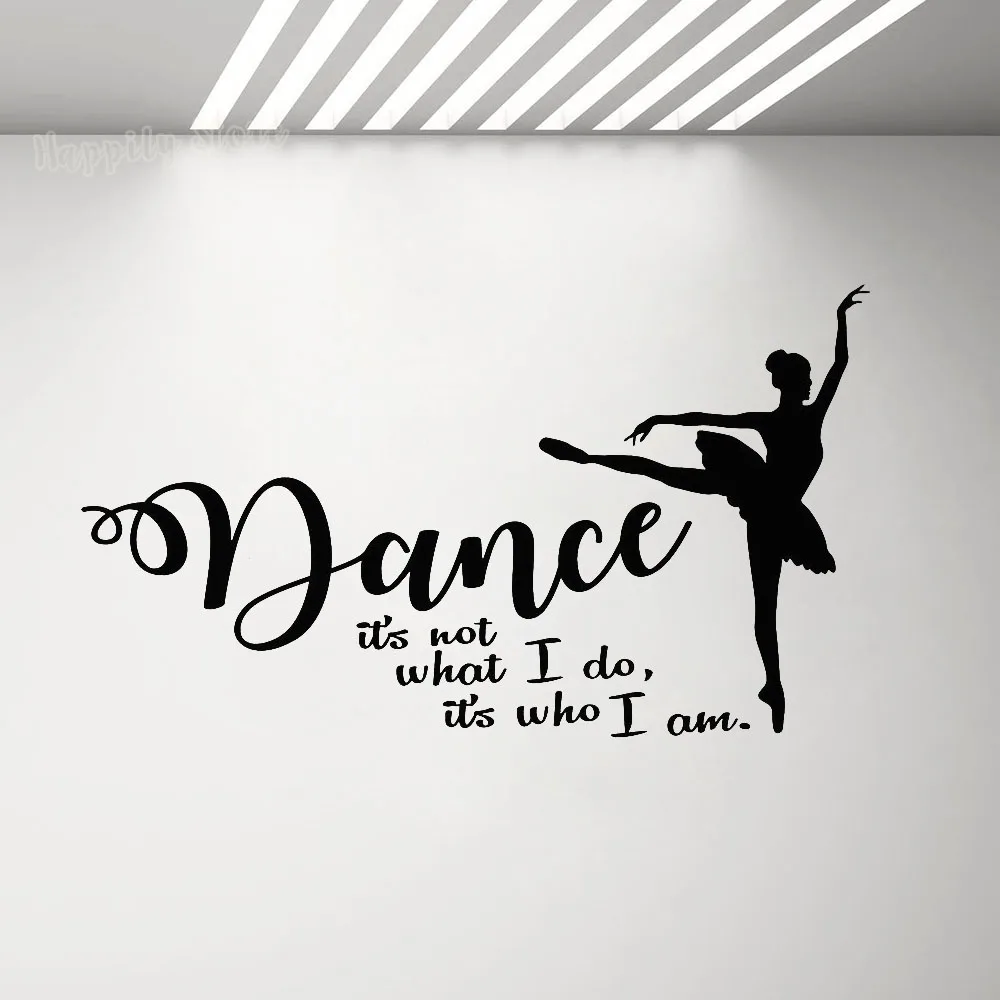 

Dance Wall Art Decals for Girls Room Ballet Ballerina Silhouette Wall Stickers Quote Vinyl Decal Mural Princess Room Decor G889