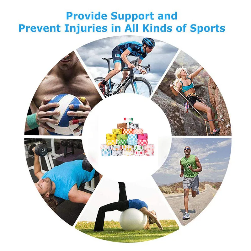 

1 pcs Printed Medical Self Adhesive Elastic Bandage 4.5m Colorful Sports Wrap Tape for Finger Joint Knee First Aid Kit Pet Tape