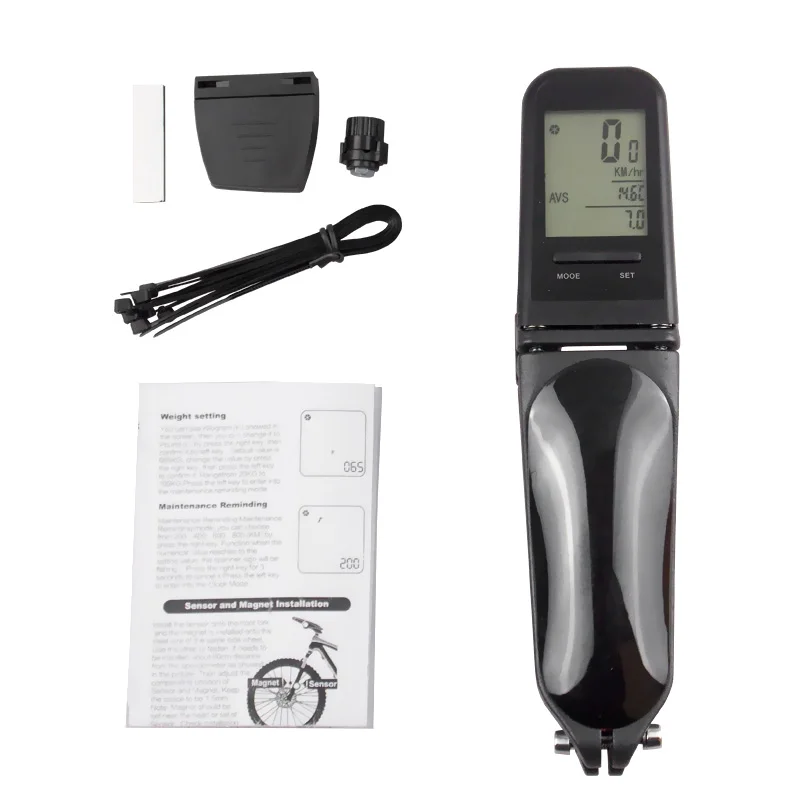 Беспроводной Велосипедный компьютер с велосипедным стержнем светящийся на руль