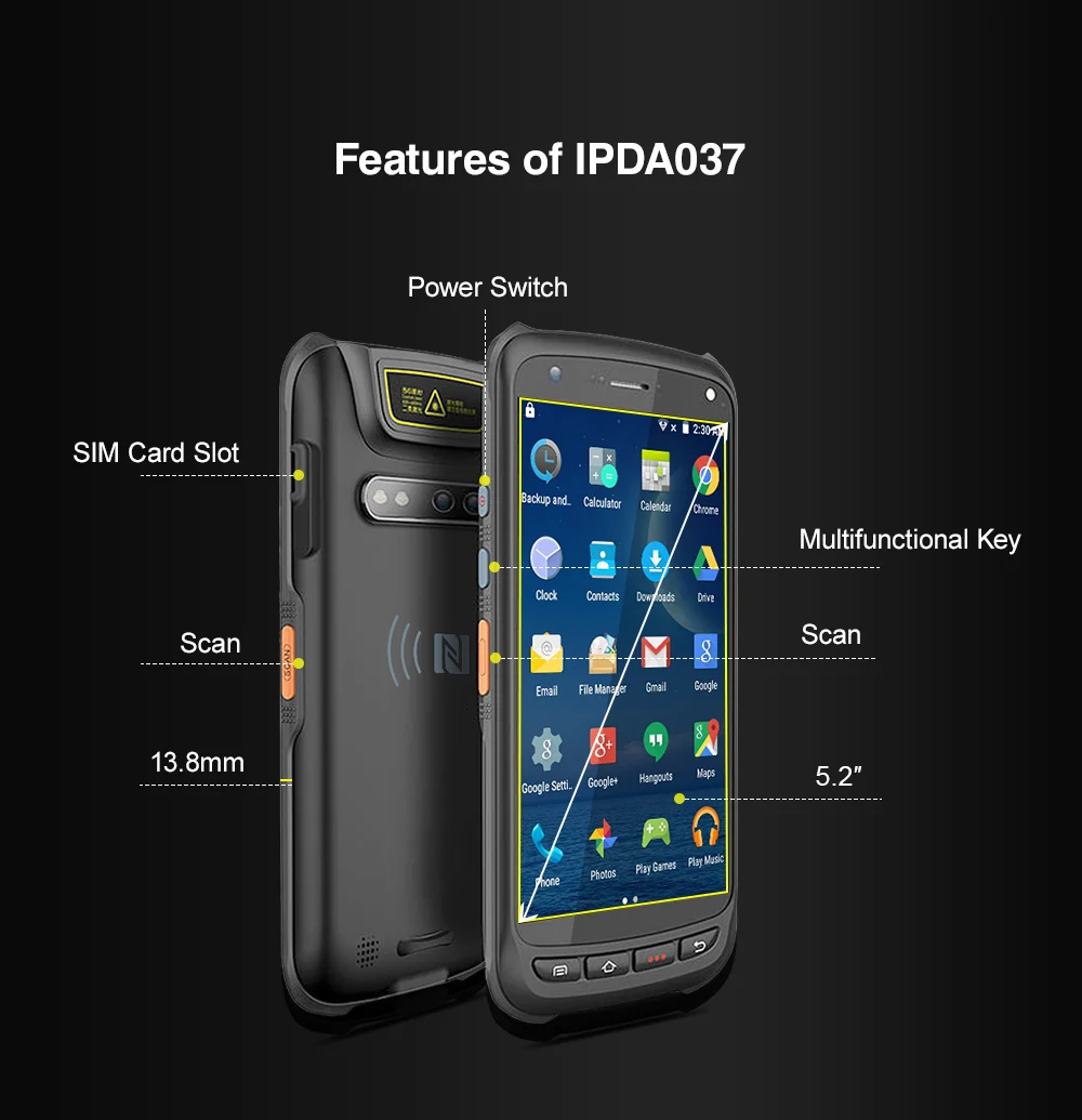 IssyzonePOS Ручной Android сканер pos-терминал 2D штрих-код PDA прочный сканер 4G WiFi gps Bluetooth NFC PDA сборщик данных