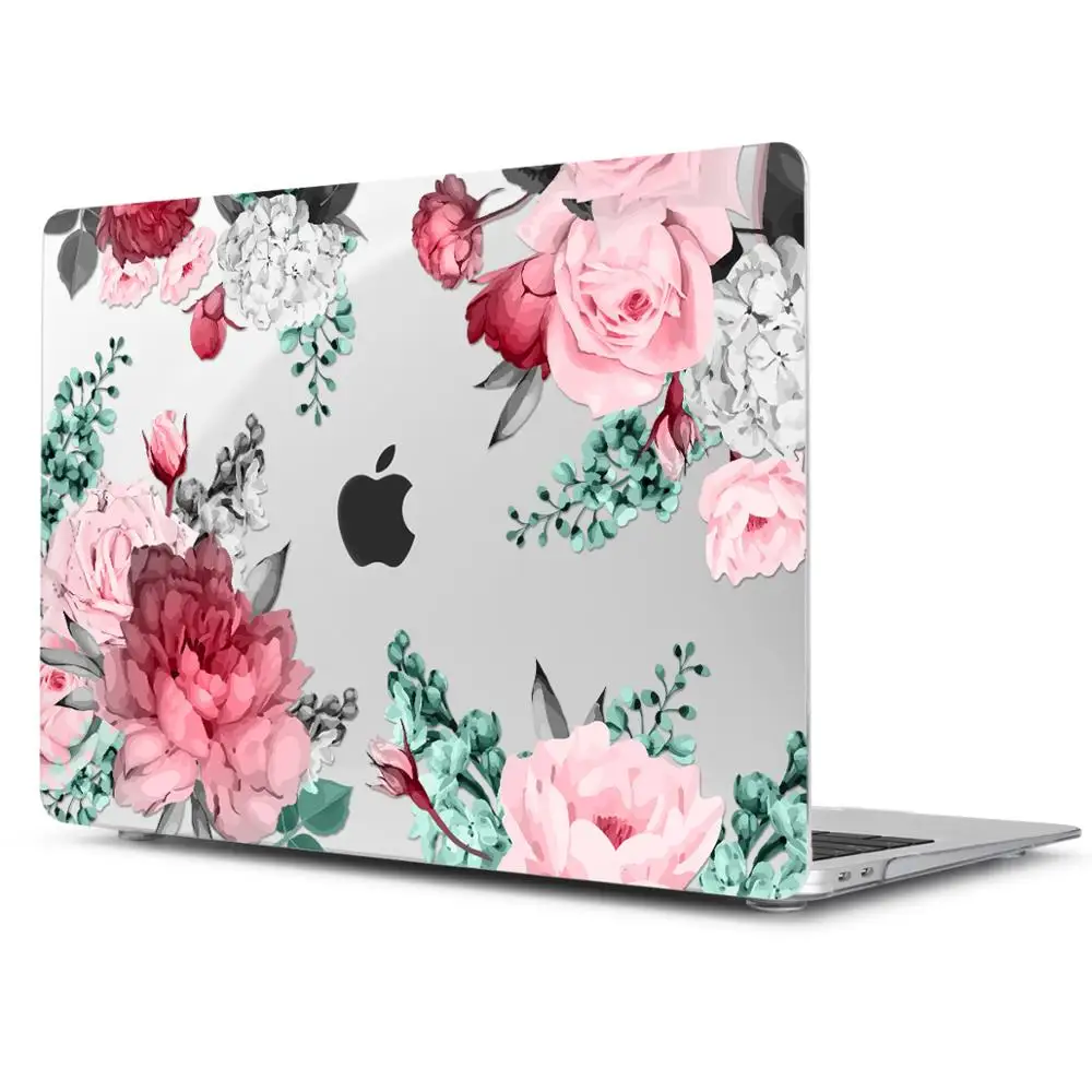 X126 Жесткий Чехол для ноутбука с цветочным принтом для Macbook Pro retina 11 12 13 15 Air Pro 15 16 A2141 A1932 A1989 чехол с кристаллами - Цвет: X126