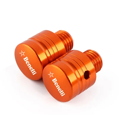 orange Мотоцикл M10* 1,25 CNC алюминиевые зеркала заднего вида отверстие заглушки винты кепки универсальный для Benelli Leoncino 500 Leoncino250 BN600 300 - Цвет: orange