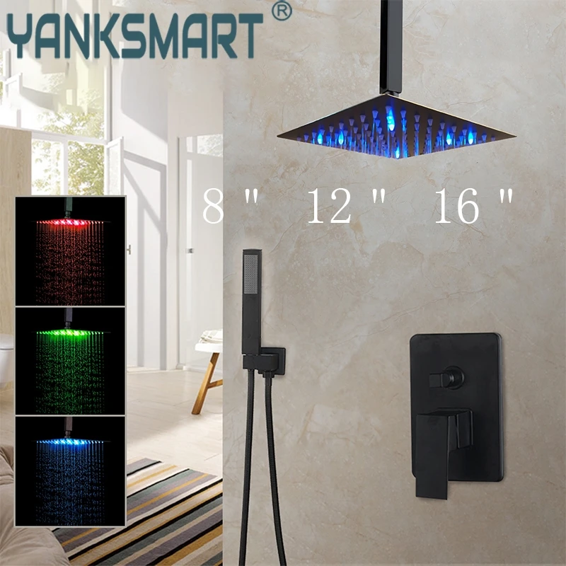 Насадка для душа Светодиодная потолочная с одной ручкой и регулирующим