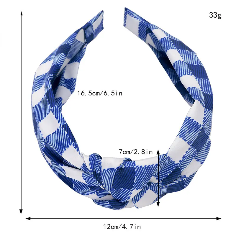 

1PC Sweet Printed Headband Spring Summer Fabric Headband Wide Brimmed Head Hoop Simple All-match Cross Knotted Hair Hoop