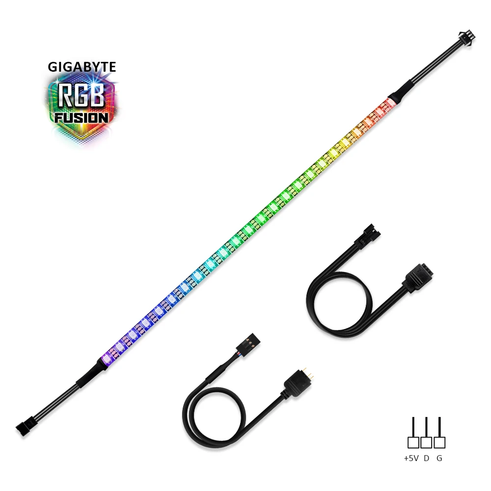 Адресуемая RGB Светодиодная лента для ПК, WS2812b цифровой светильник для ПК, для GIGABYTE RGB Fusion 3 pin 5V добавить коннектор на материнскую плату