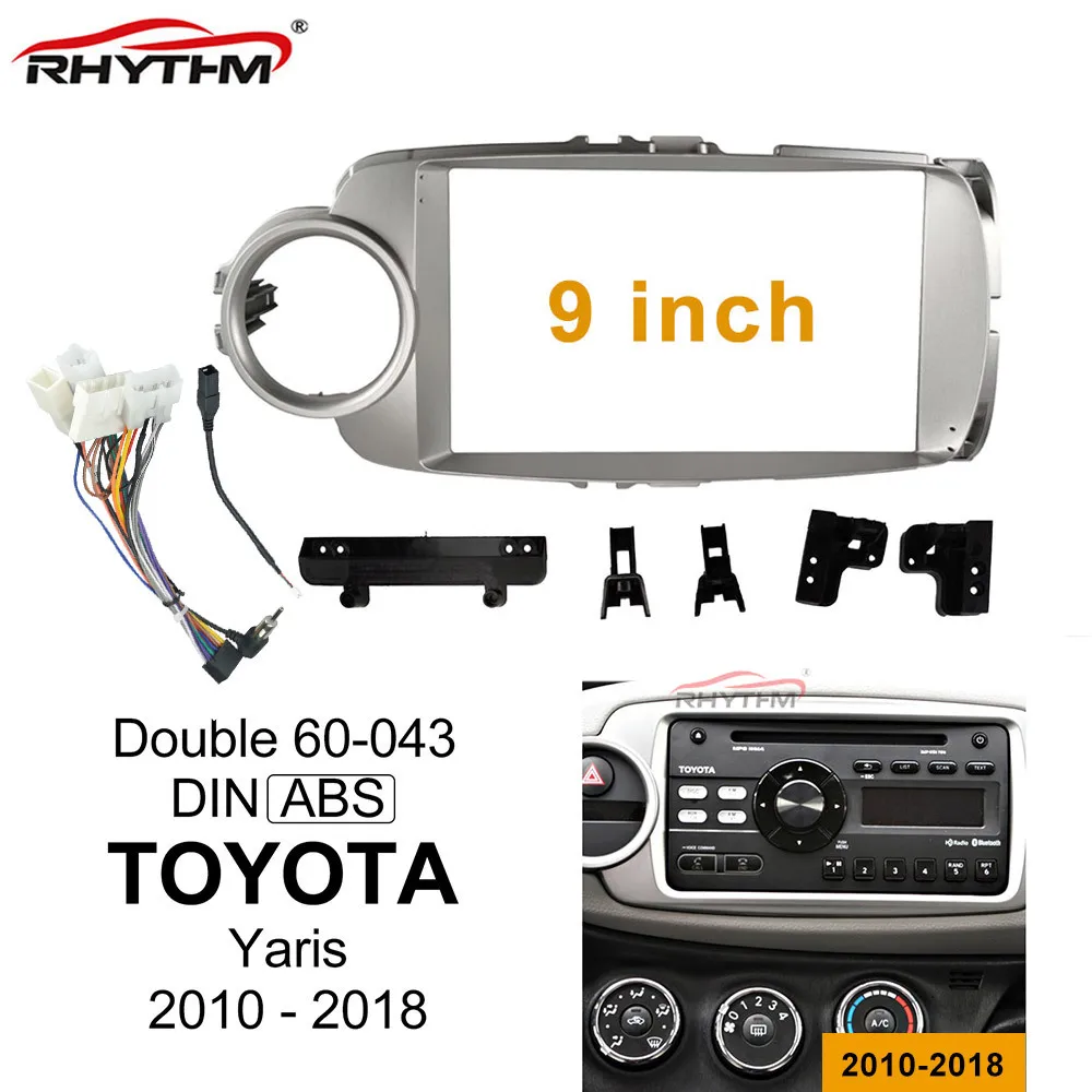 9-дюймовая Автомобильная панель для TOYOTA Yaris 2010-2018 стерео приборной панели
