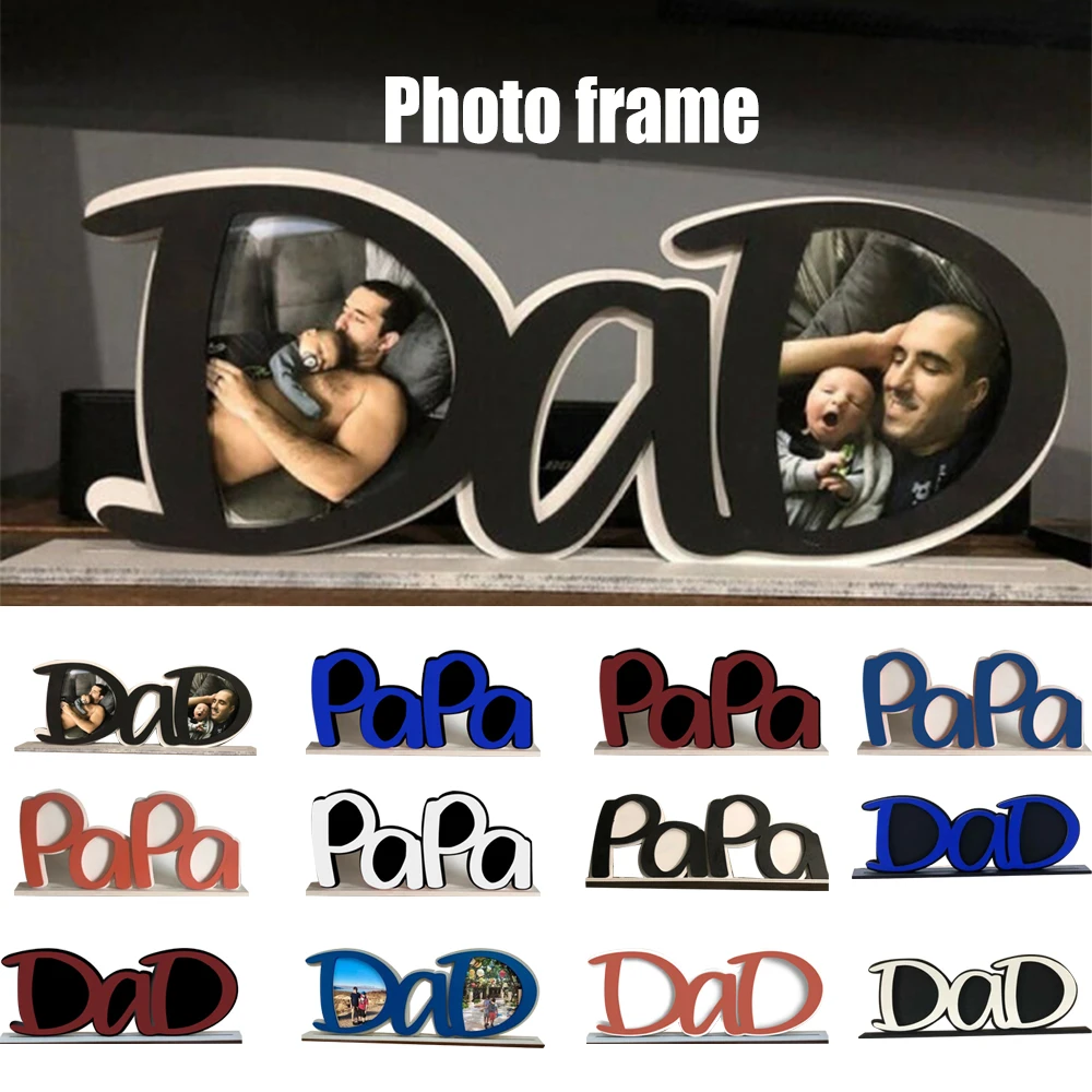 

Эмаль для папы, рамка для фотографий, держатель для фотографий, подарок на день отца, креативное деревянное настольное украшение, домашний д...