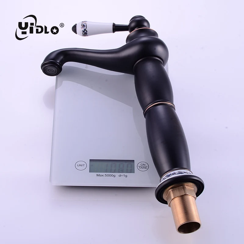 Ванная комната черный латунный кран ретро форма дизайн волшебной лампы