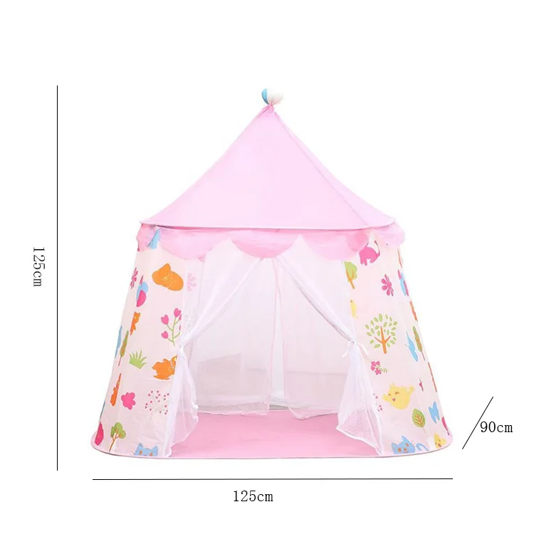

Portable Kids Play Tent House Princess Castle Present Double Side Door Folding Teepee Light Children's Tents Outdoor Toys Gifts