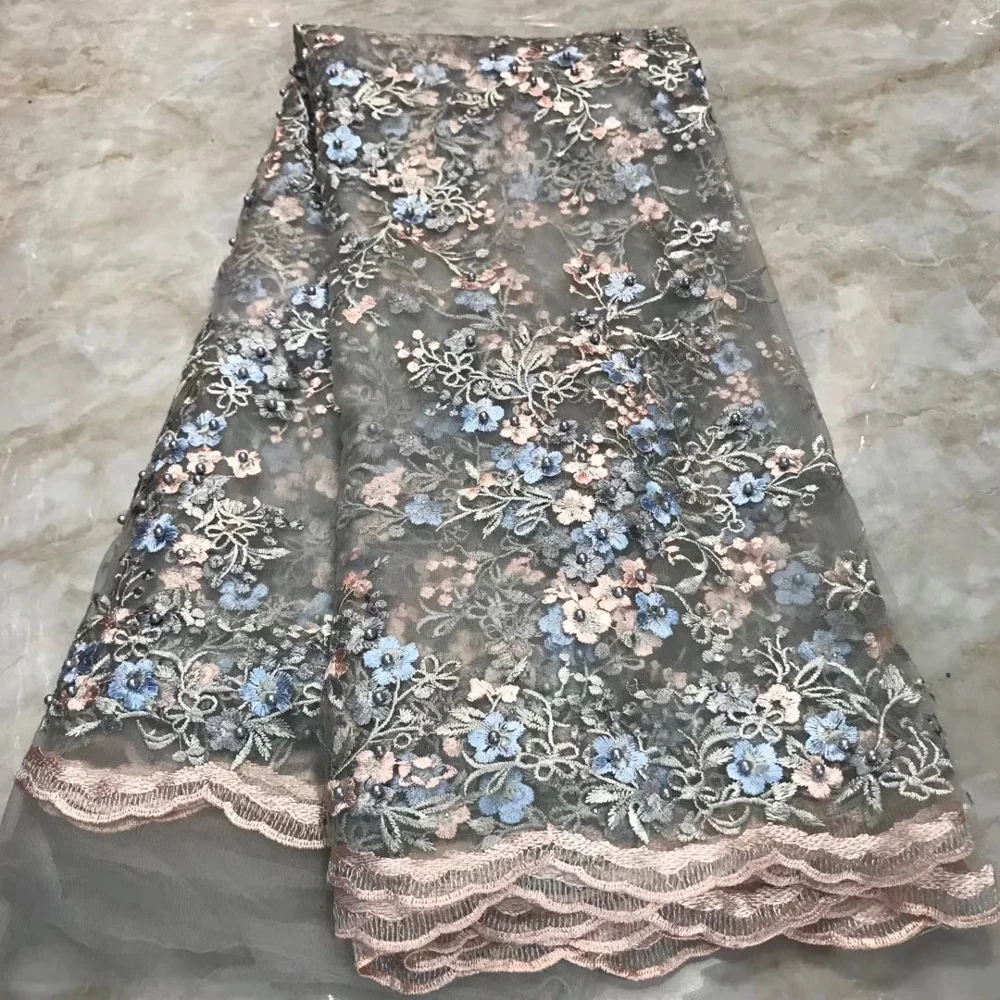 Французская кружевная ткань модная африканская вышитая фатиновая с камнями