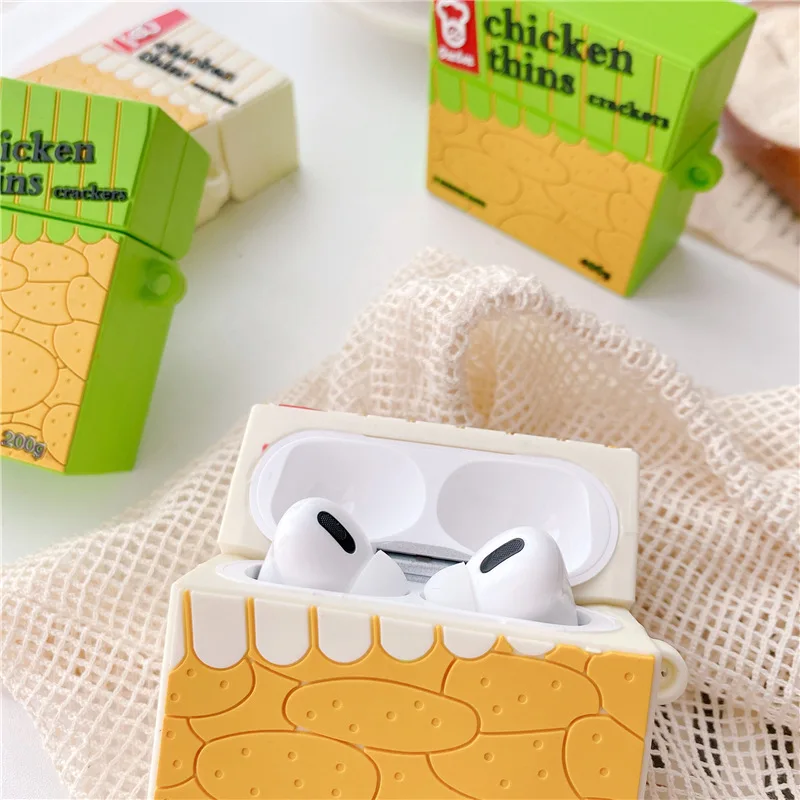 

Cute Chicken Thins Cracker Silicone Bluetooth Wireless Earphone Case For Apple AirPods 1 2 Protect Cover for Airpods Pro Case