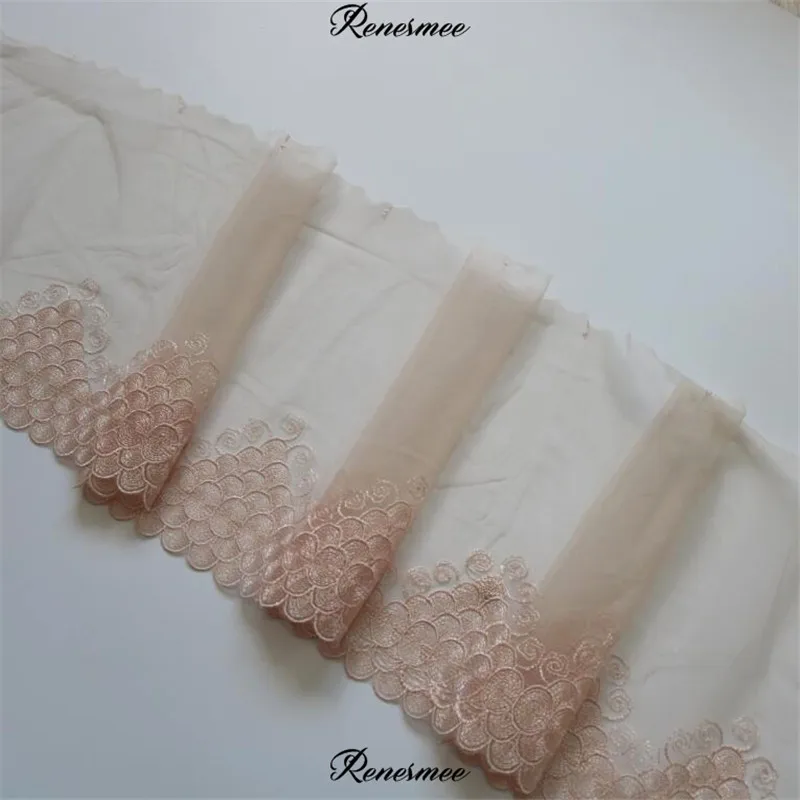 3Yd розовая ткань из кружевной сетчатой ткани кружевная Лента вышивка украшение