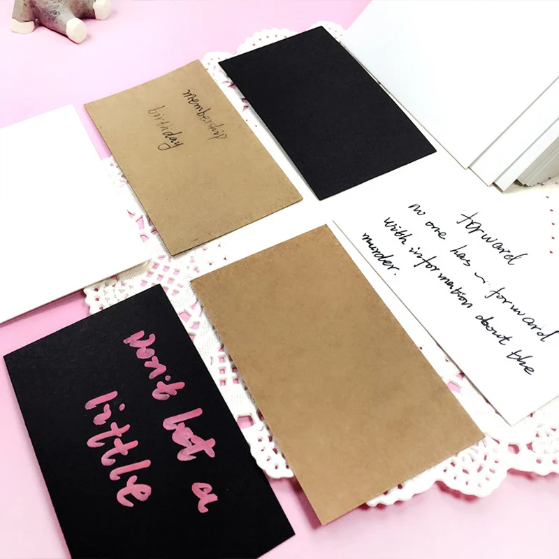 

100pcs Kraft Paper Handwritten Greeting Cards Postcards Wedding Birthday Wishes Cards Gift Tags Gift Decoration DIY Scrapbooking