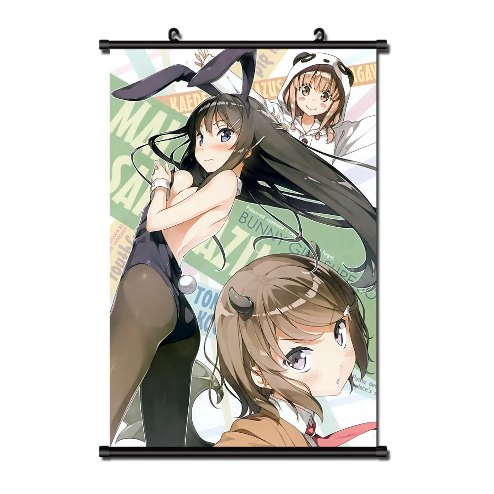 

Coscase Japanese Decorative Pictures Anime Rascal Does Not Dream of Bunny Girl Sakurajima Mai Home Decor Wall Scroll Poster