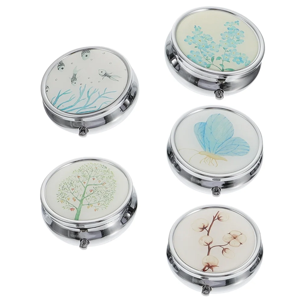 

5Pcs Pill Boxes 3 Grids Medicine Storage Containers Pill Cases Earrings Cases