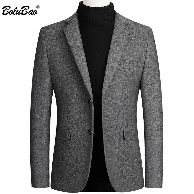 

BOLUBAO Men Suit Brand New Men's Blazer Luxury Wool Thick Men Classic Business Suits Jacket Male Luxurious Slim Blazers