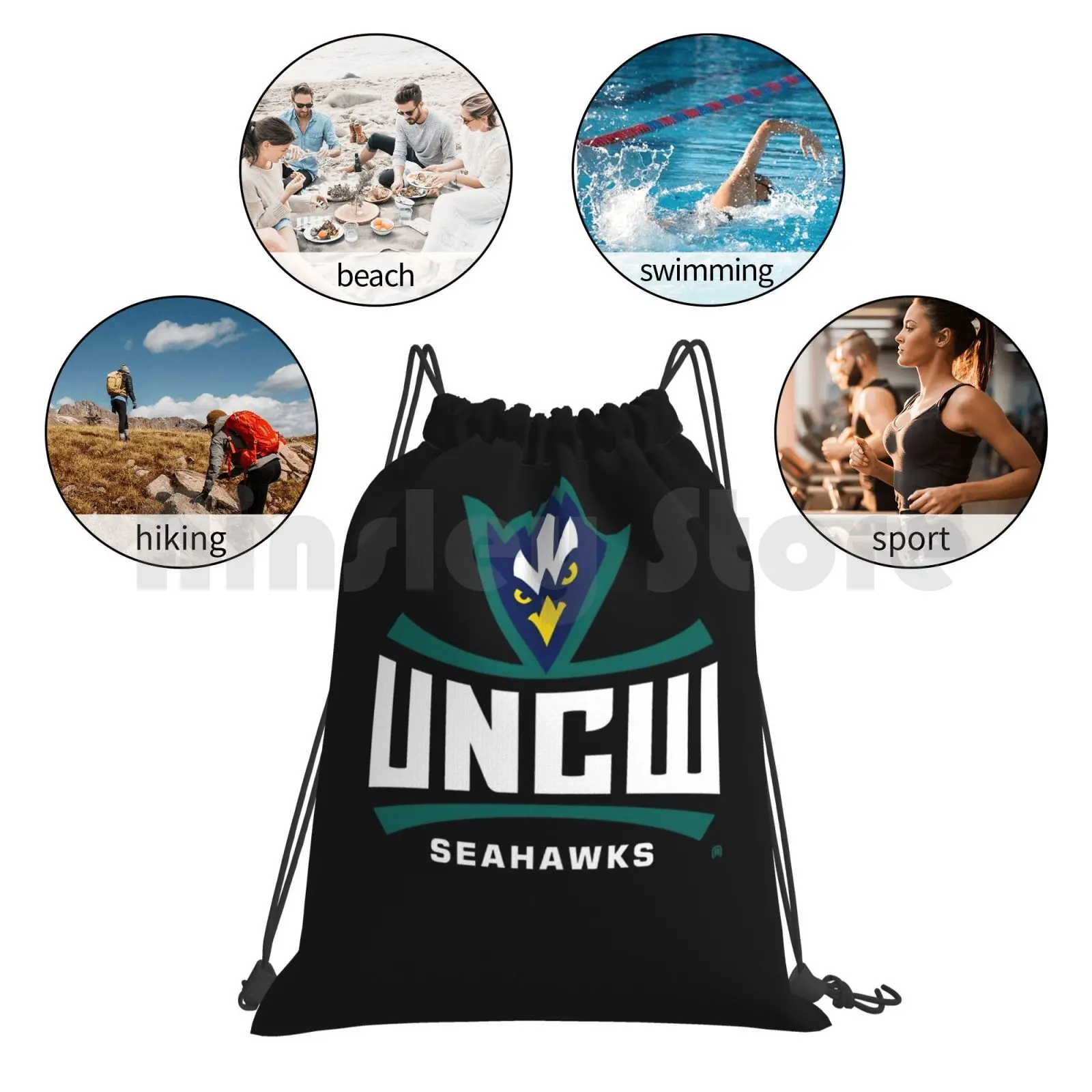 Женский спортивный рюкзак Uncw Seahawks Ppncw014 сумка на шнурке для верховой езды