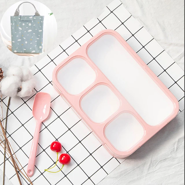Pink and bag MICCK Ланч-бокс для детей с отсеком Microwavable контейнер для хранения еды новые отсеки герметичные тепловой Bento box - Цвет: Pink and bag
