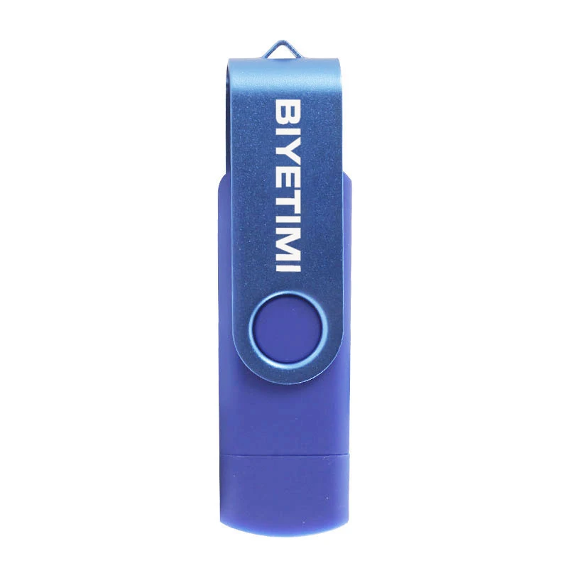 Usb флеш-накопитель BIYETIMI, 16 ГБ, 32 ГБ, 64 ГБ, для OTG, Andriod, реальная емкость, Внешняя память, Usb флешка для ПК, на заказ - Цвет: Синий