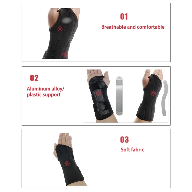 

Hot Night Wrist Sleep Support Brace Adjustable Wrist Support Brace with Splints Wrist Brace for Carpal Tunnel Left Hand