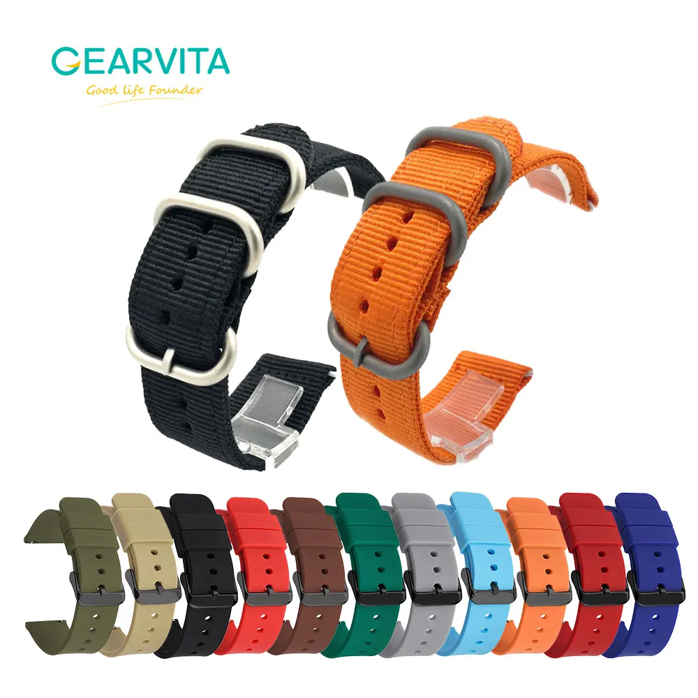 24mm Watch Strap Nylon/Silicone Watchband For North EDGE Apache /Gavia 2 Colorful Women/Men Watch Band Smart Watch Accessories