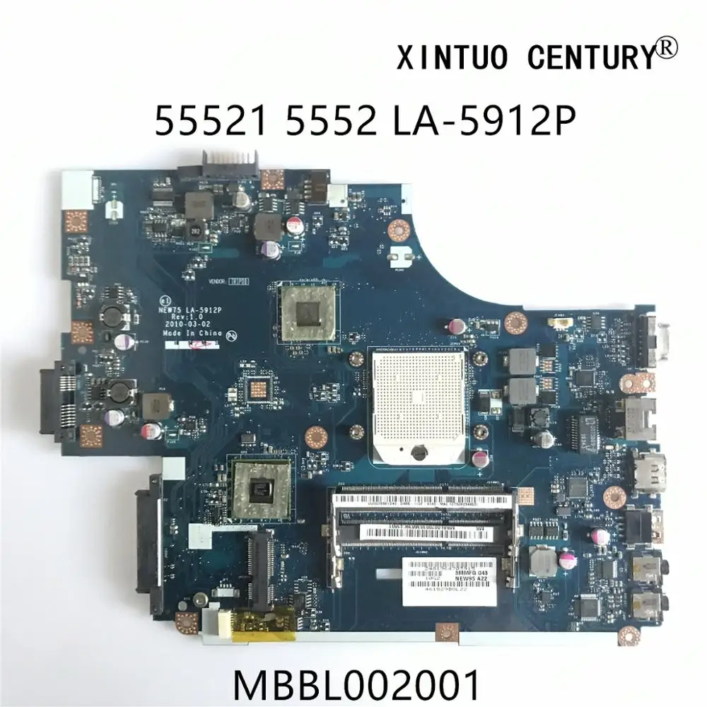 

MBBL002001 For Acer Aspire NV53A 5552 5552G Laptop Motherboard LA-5912P NEW75 MB.BL002.001 DDR3 HD4200 100% tested working