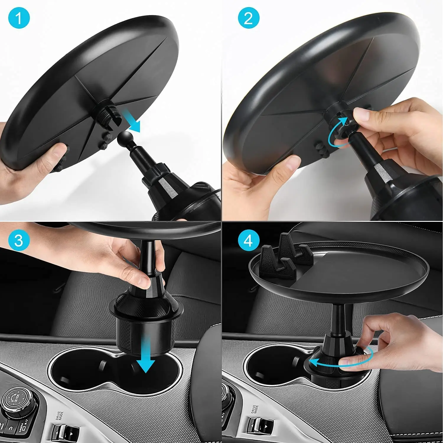 Multifunctional Car Cup Holder Tray Table 360° Swivel Adjustable Food Eating for Holders Mobile Phone Bracket | Автомобили и