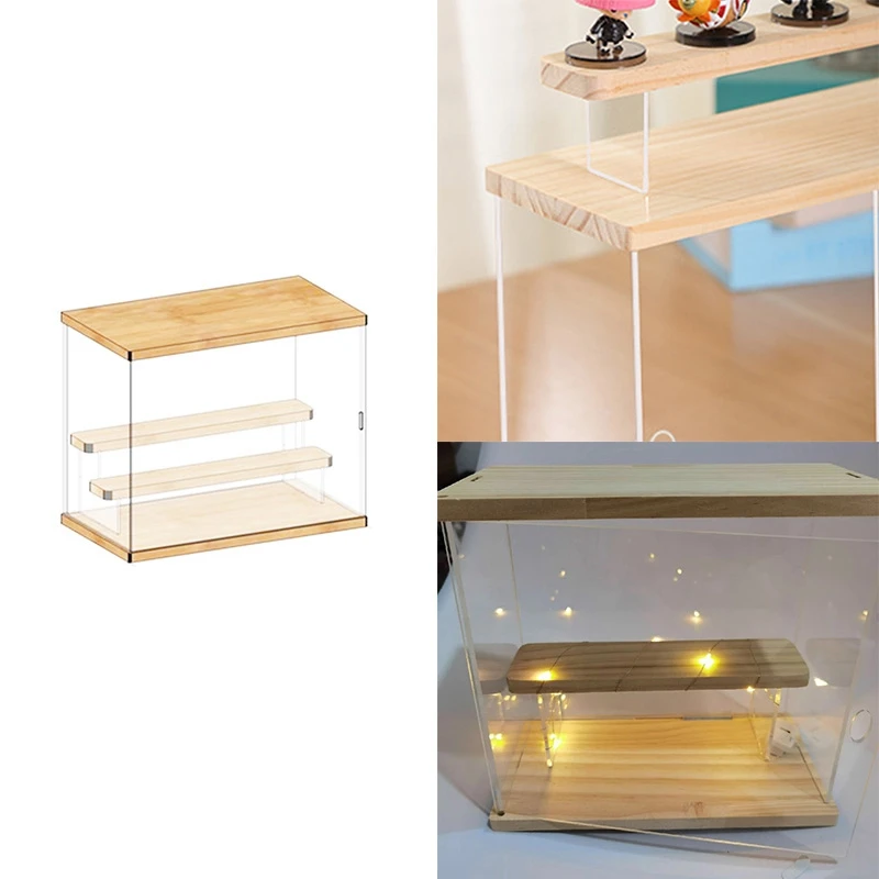 

Подставка для хранения, акриловая коробка ручной работы, органайзер для кукол, игрушек, кирпичей, прозрачная Пылезащитная дверь, глухая кор...