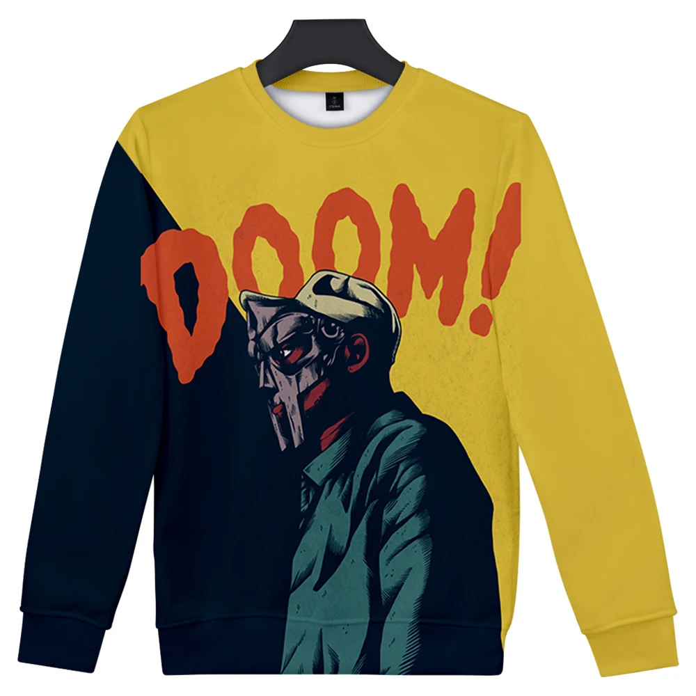 

RIP MF DOOM Sweatshirt 3D O-Neck Men/Women Long Sleeve Harajuku Unisex Streetwear American Rapper 2021 Hip Hop Clothes Plus Size