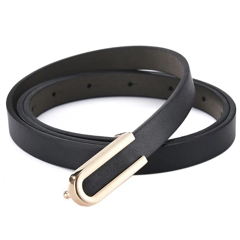 

Fashionable vintage casual leather slim waistband dress strap for women with jeans pants punk alloy buckle fashion