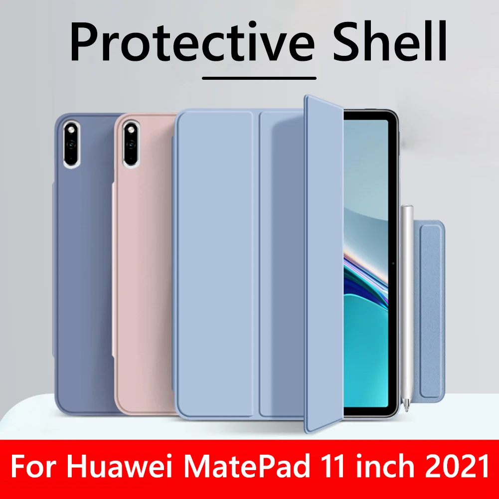 

Чехол для планшета Huawei MatePad 2021, магнитный мягкий складной защитный чехол тройного сложения, чехол для планшета 11 дюймов, Регулируемый складн...